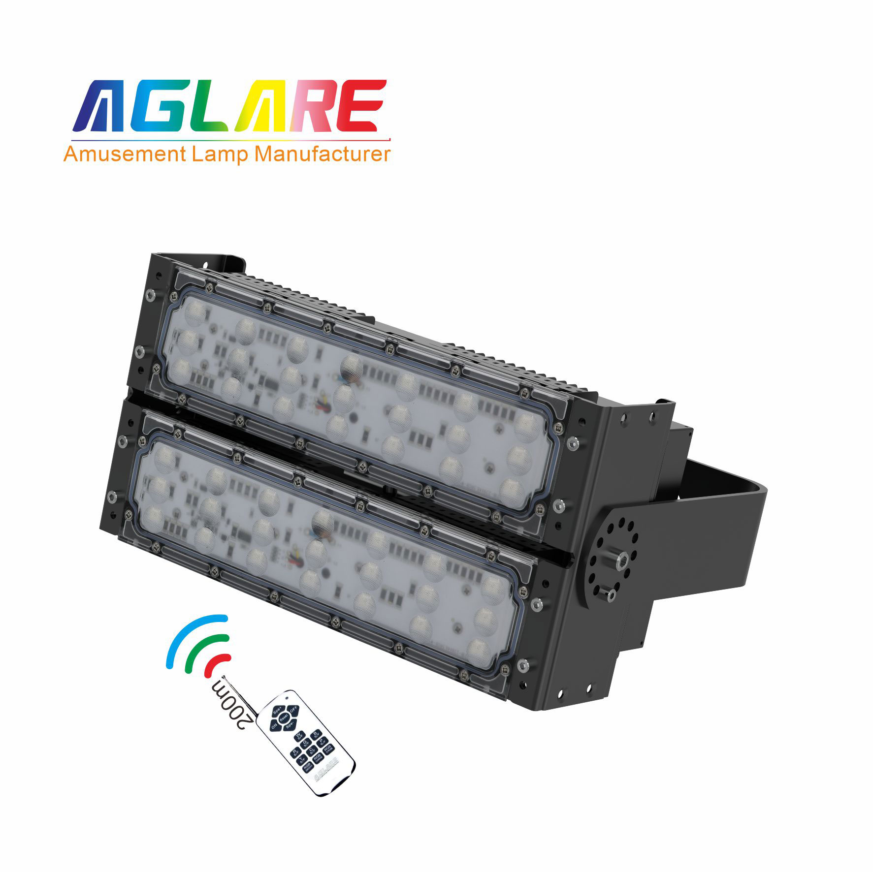 100W LED彩色泛光灯 RGB投光灯带？仄